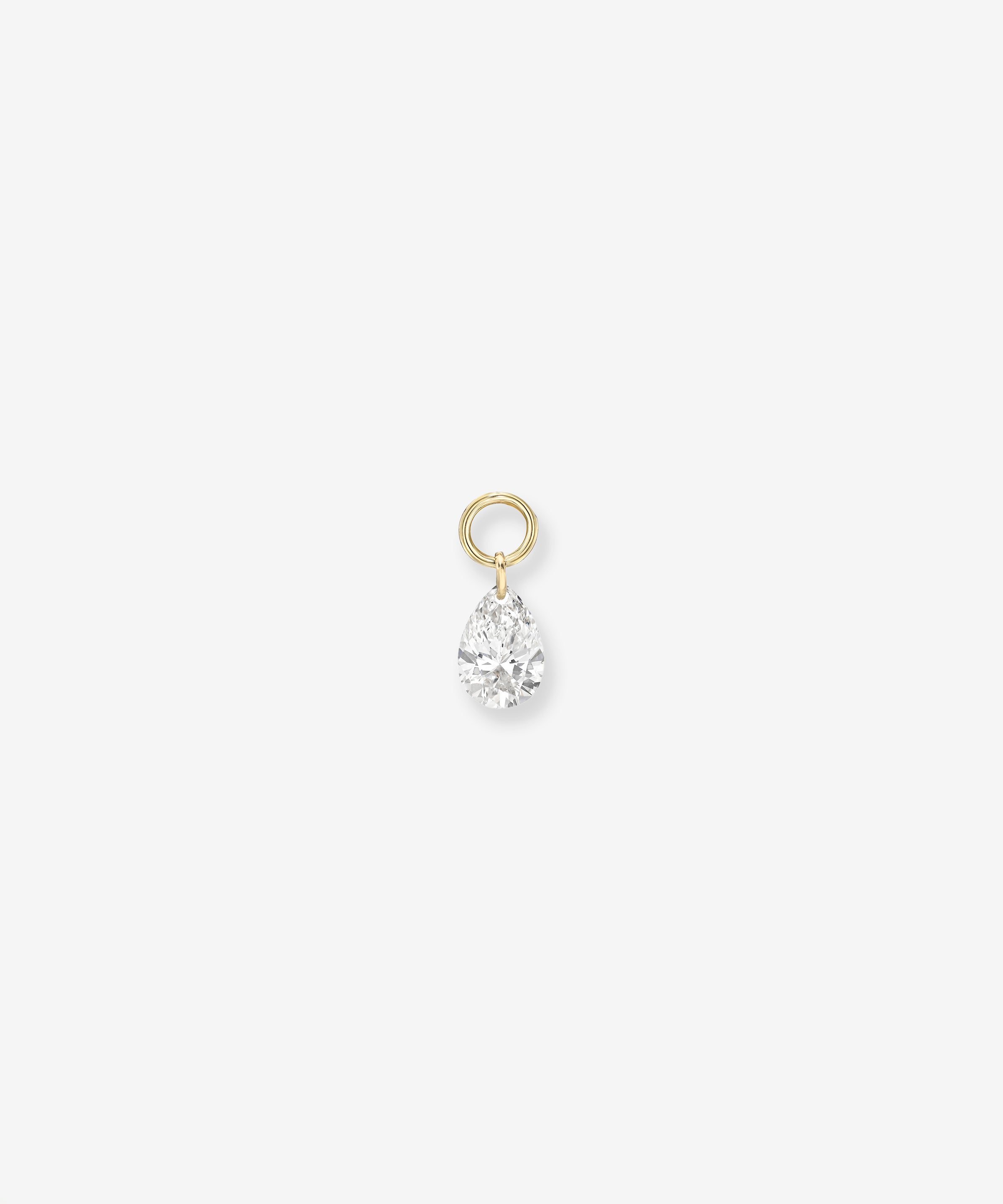 Floating Lab Diamond Pear Huggie Charm Hoops & Huggies Zoe Lev Jewelry