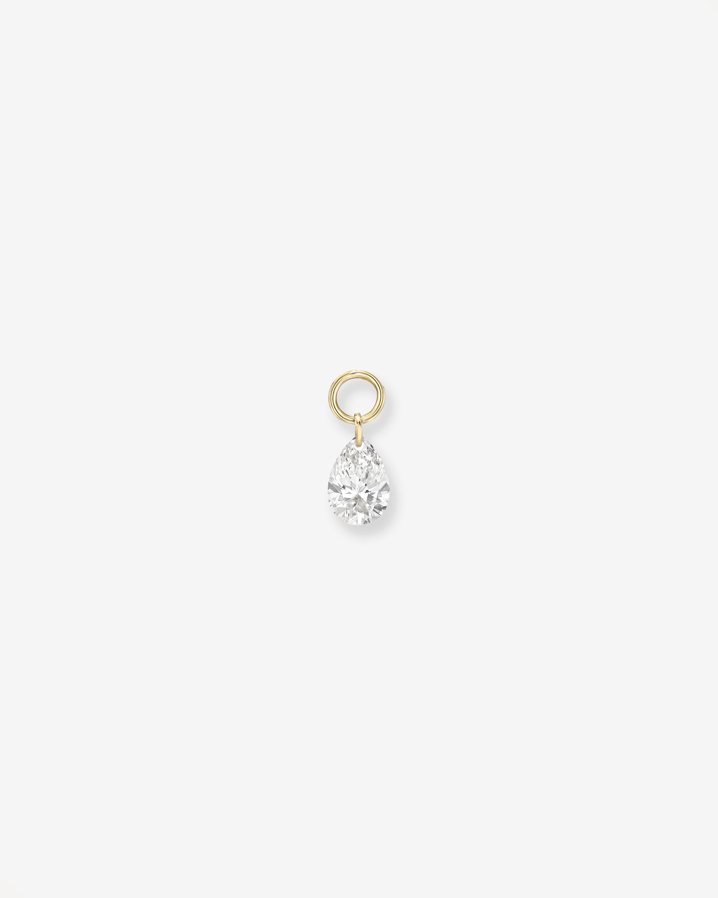 Floating Lab Diamond Pear Huggie Charm Hoops & Huggies Zoe Lev Jewelry