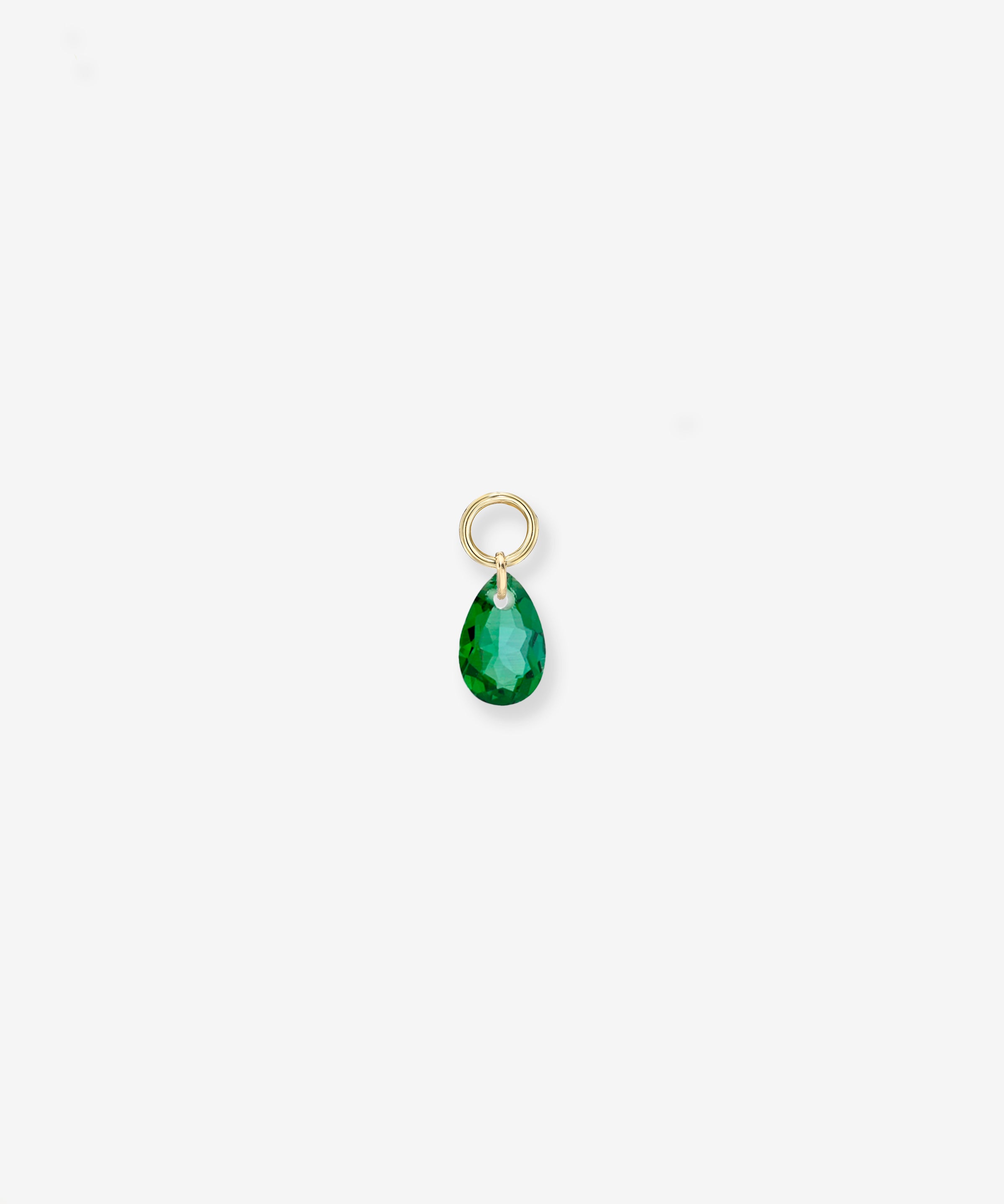 Floating Lab Emerald Pear Huggie Charm Hoops & Huggies Zoe Lev Jewelry