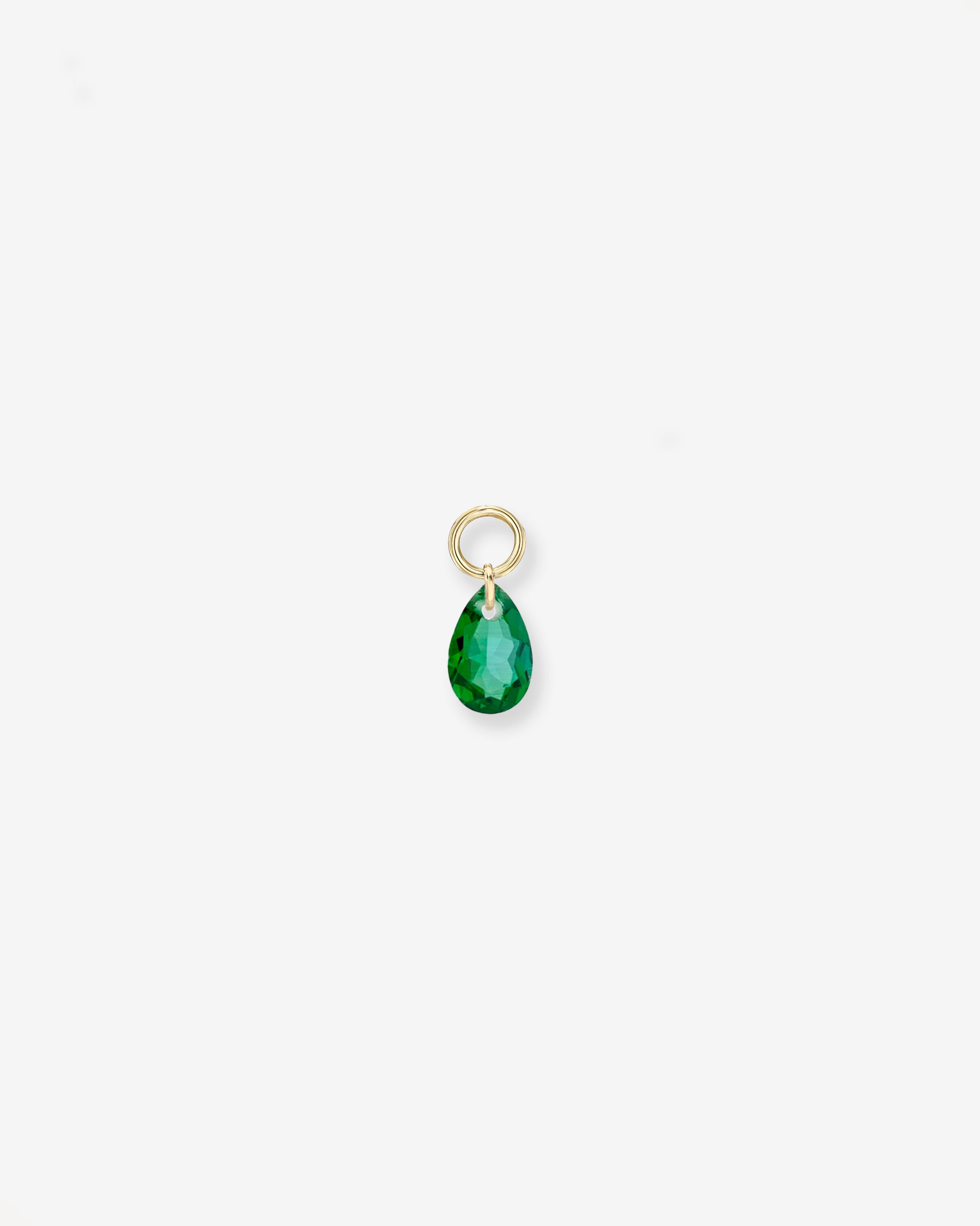 Floating Lab Emerald Pear Huggie Charm Hoops & Huggies Zoe Lev Jewelry