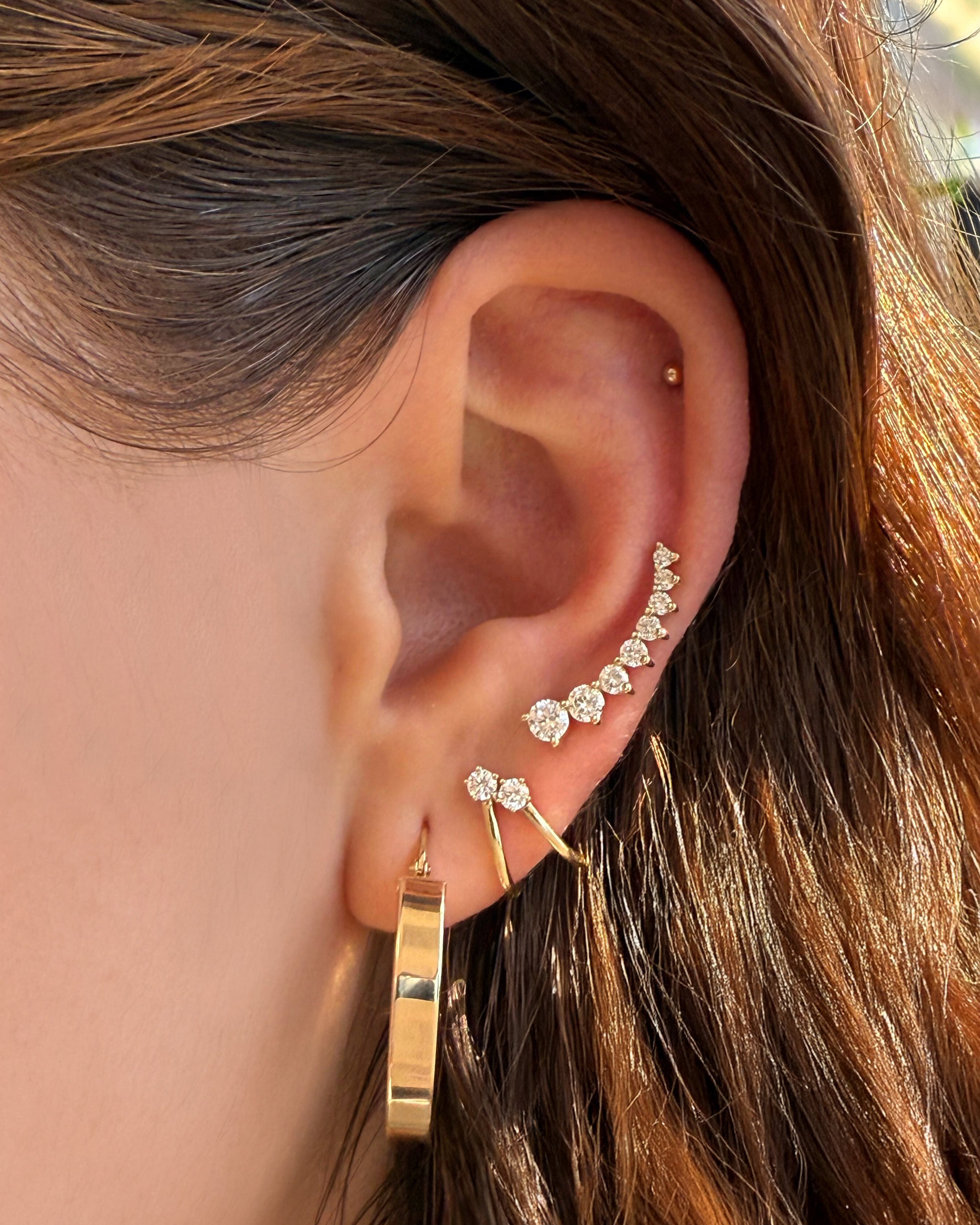 3 Prong Lab Diamond Ear Crawler Zoe Lev Jewelry