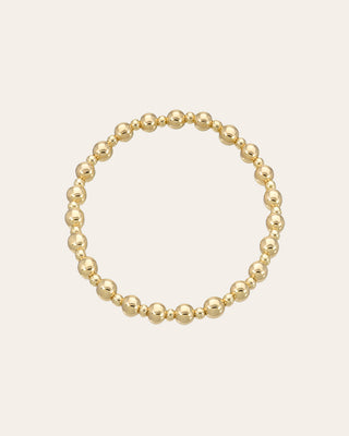 14k Gold 3mm and 5mm Bead Bracelet