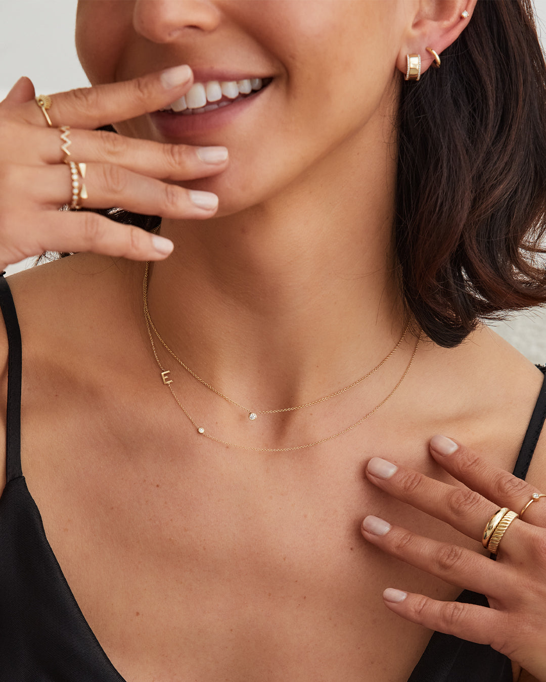 Leela Five Diamond Drop Necklace | Designer Fine Jewelry by Sara Weinstock