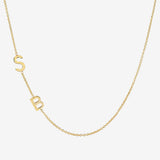 14k Gold Asymmetrical Multiple Initials Necklace