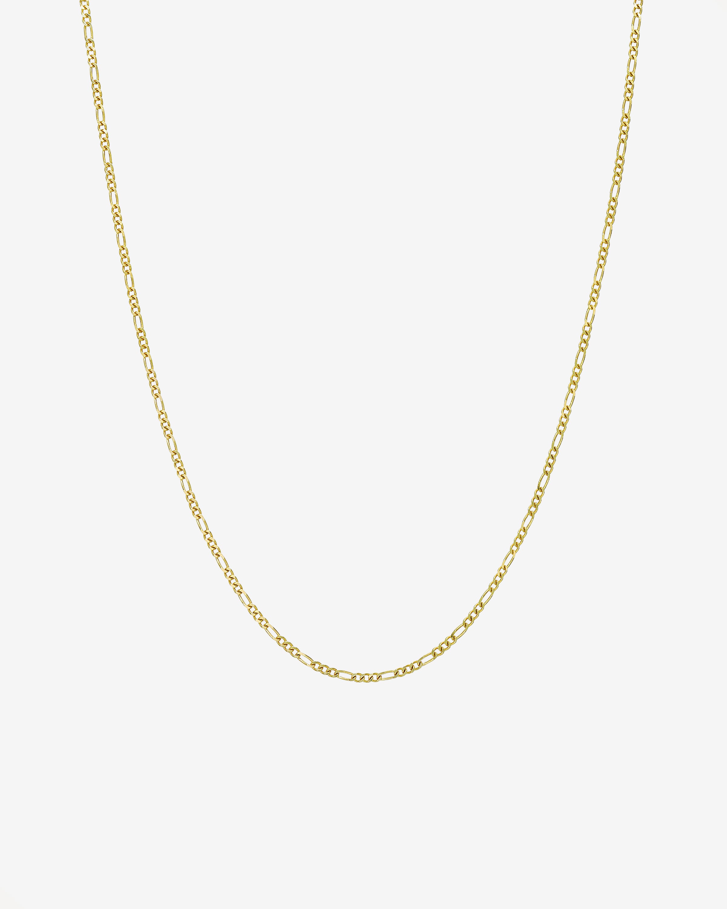 14k Gold Baby Figaro Chain Necklace Chains Zoe Lev Jewelry