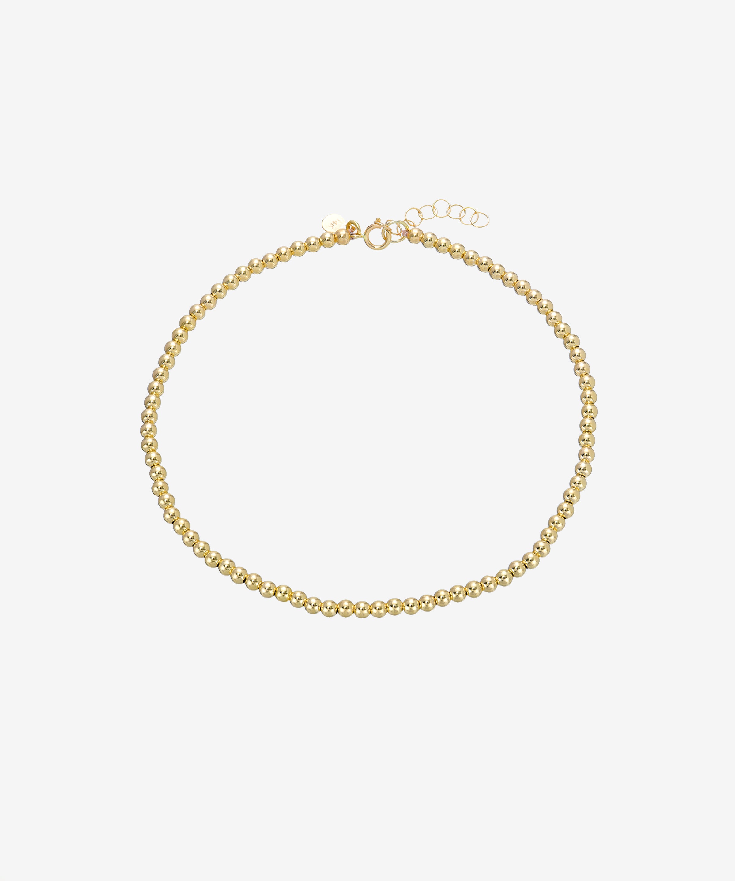 14k Gold Bead Anklet Zoe Lev Jewelry