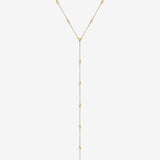 Bezel Diamond Station Lariat Necklace Zoe Lev Jewelry