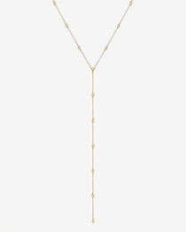 Bezel Diamond Station Lariat Necklace Zoe Lev Jewelry