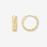 14K Gold Braided Huggie Earrings Hoops & Huggies Zoe Lev Jewelry