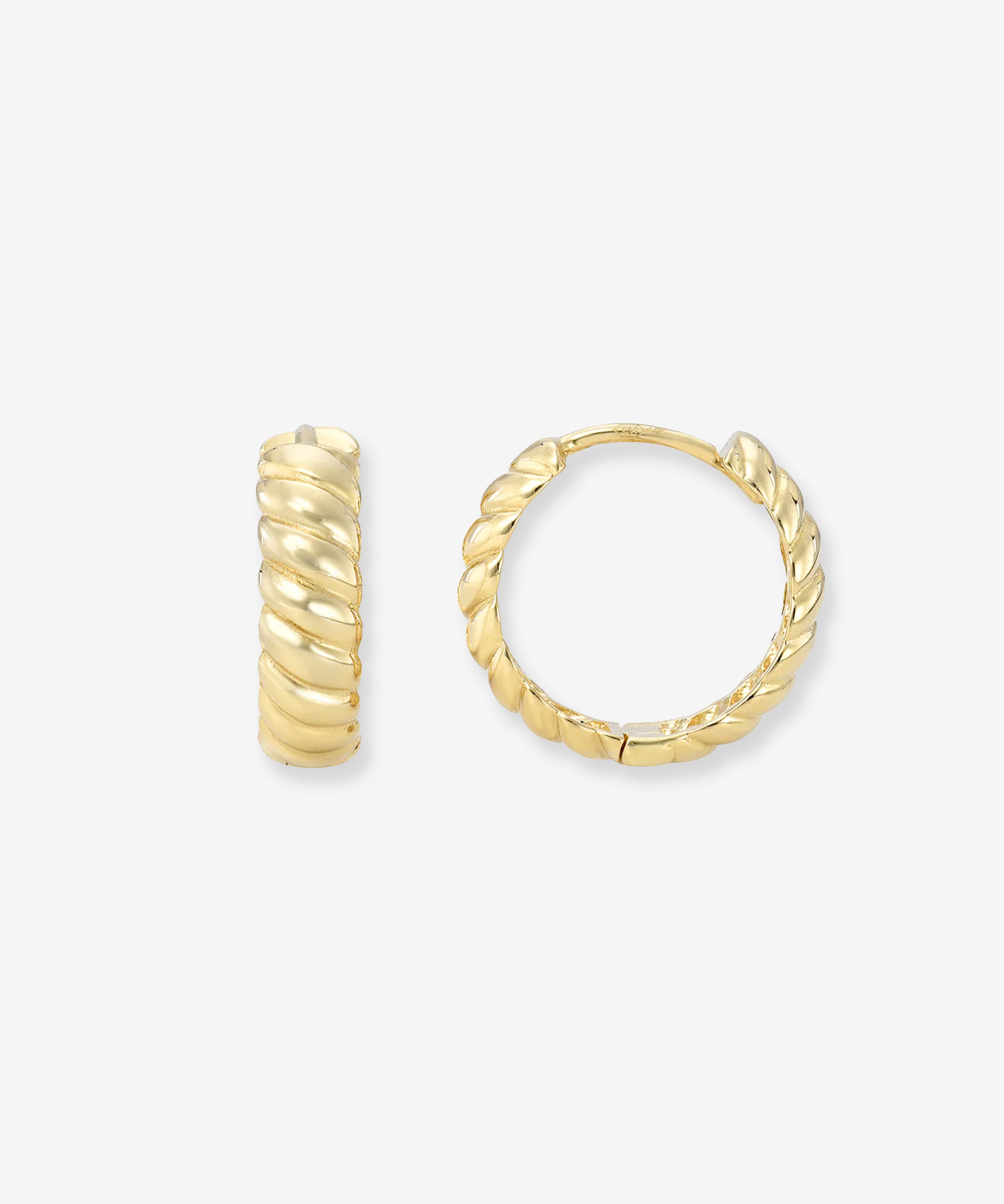14K Gold Braided Huggie Earrings Hoops & Huggies Zoe Lev Jewelry