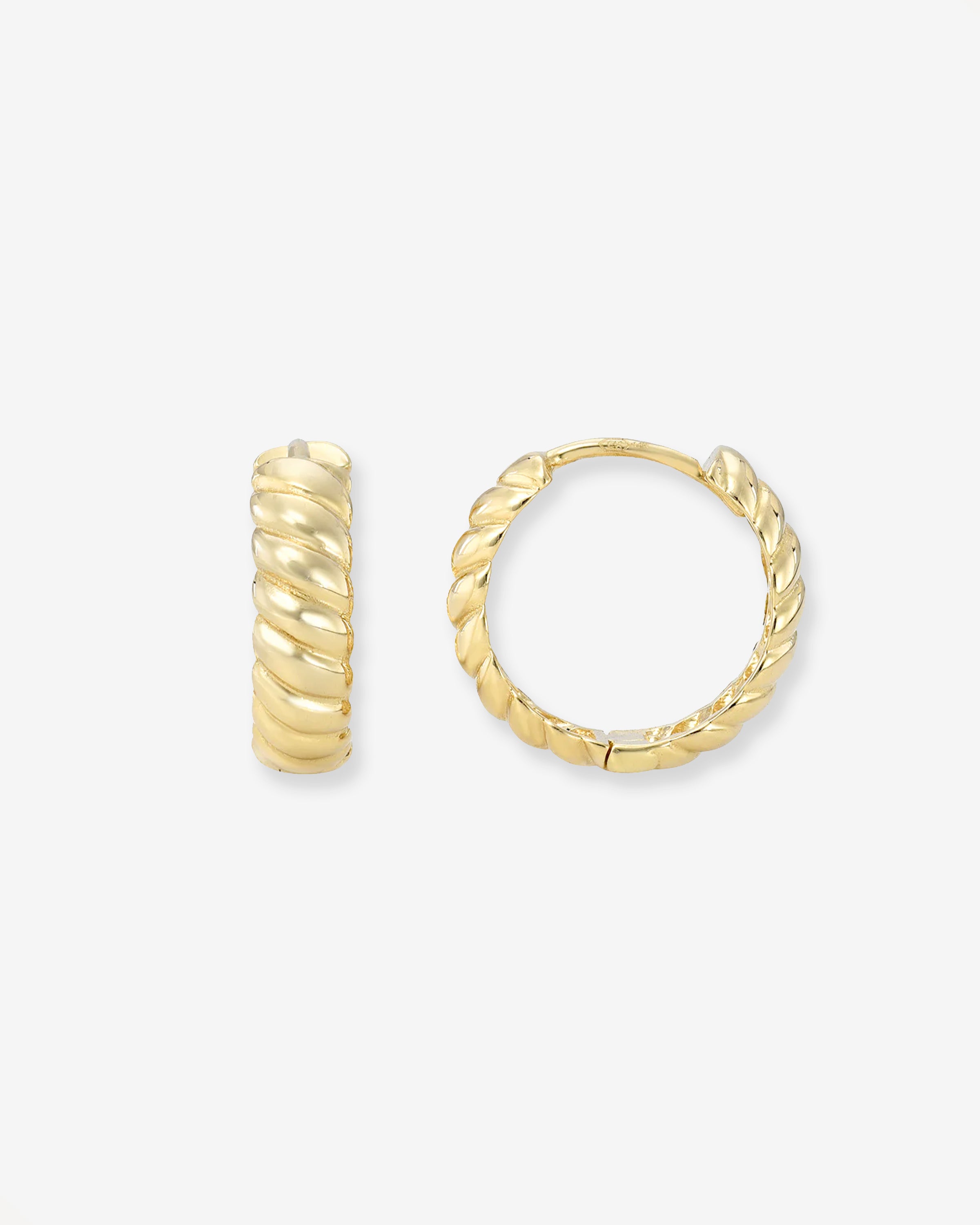 14K Gold Braided Huggie Earrings Hoops & Huggies Zoe Lev Jewelry