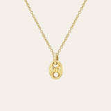 14K Gold Button Necklace Zoe Lev Jewelry
