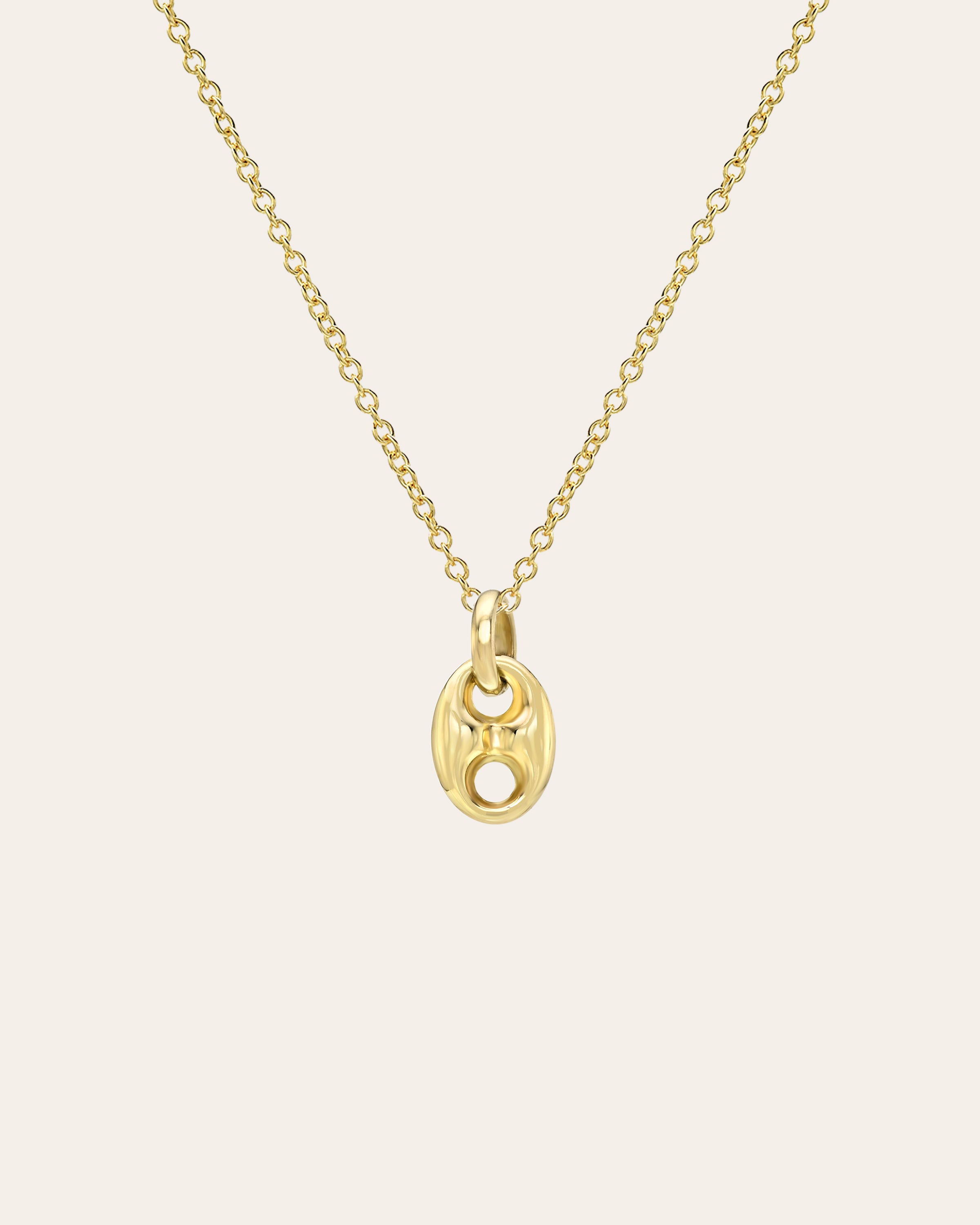 14K Gold Button Necklace Zoe Lev Jewelry