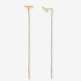 14k Gold Cable Link Threader Earrings Zoe Lev Jewelry