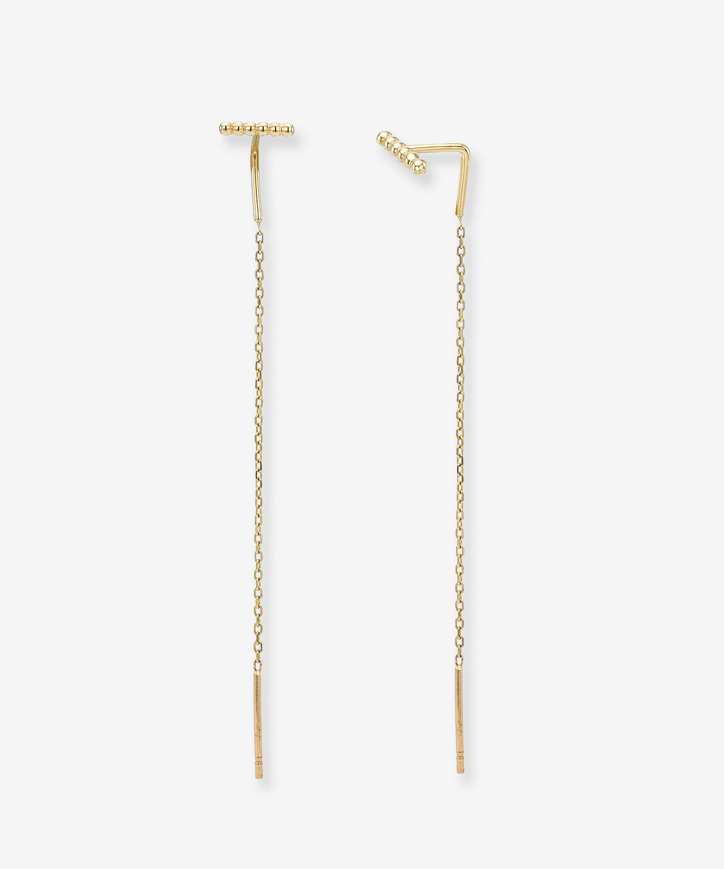 14k Gold Cable Link Threader Earrings Zoe Lev Jewelry