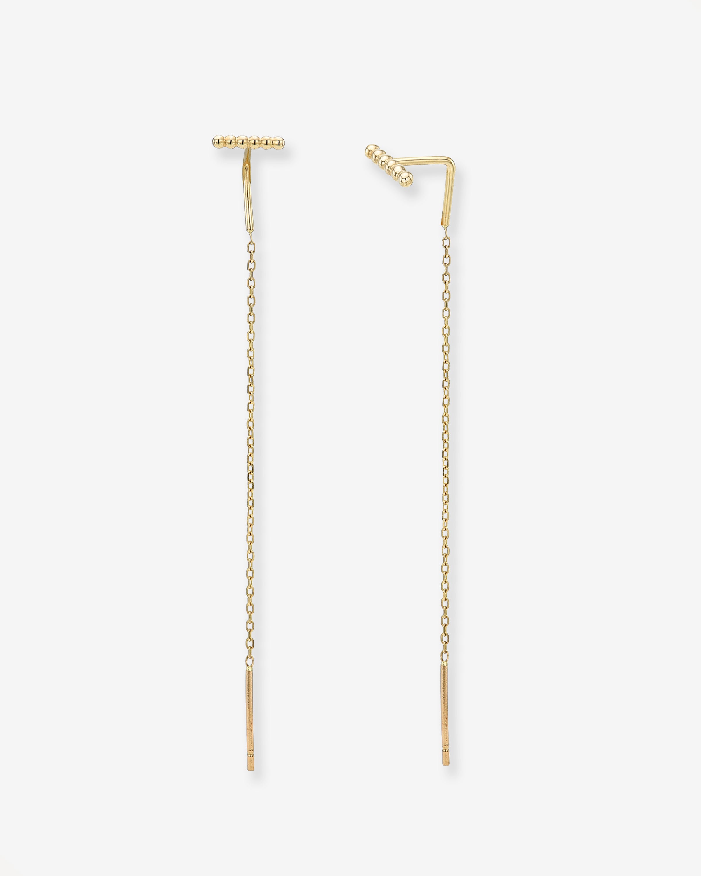14k Gold Cable Link Threader Earrings Zoe Lev Jewelry
