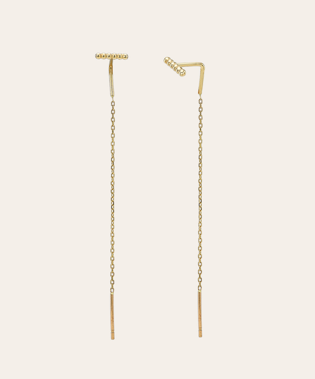 14k Gold Cable Link Threader Earrings Zoe Lev Jewelry