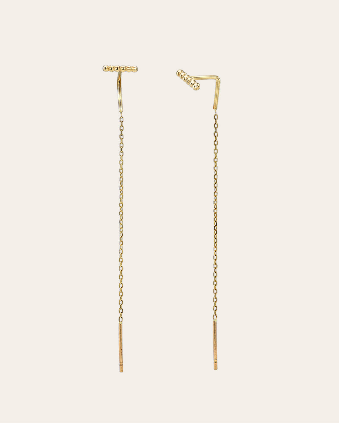 14k Gold Cable Link Threader Earrings