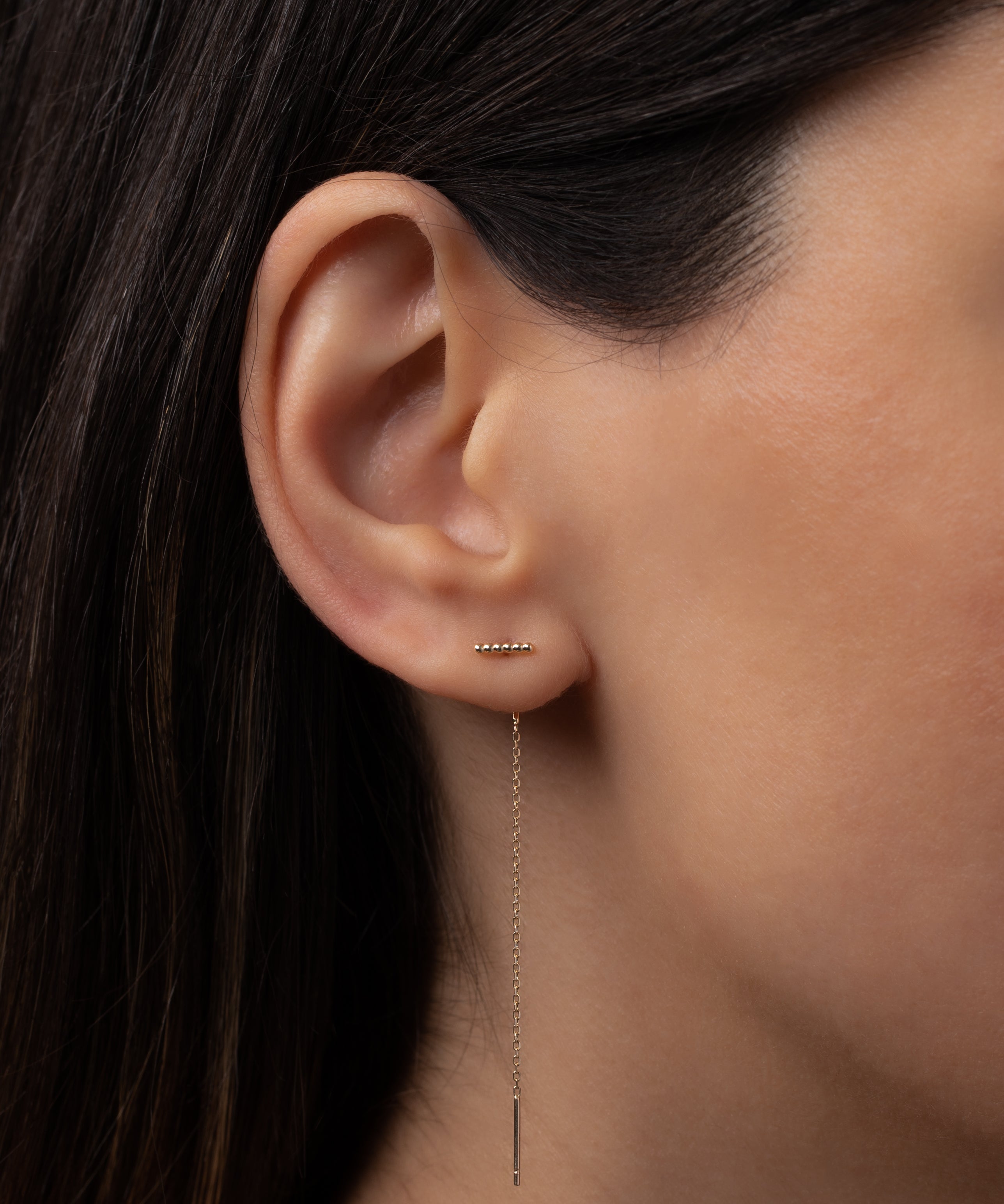 14k Gold Cable Link Threader Earrings Zoe Lev Jewelry