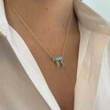14K Gold Chai with Inlay Necklace Zoe Lev Jewelry