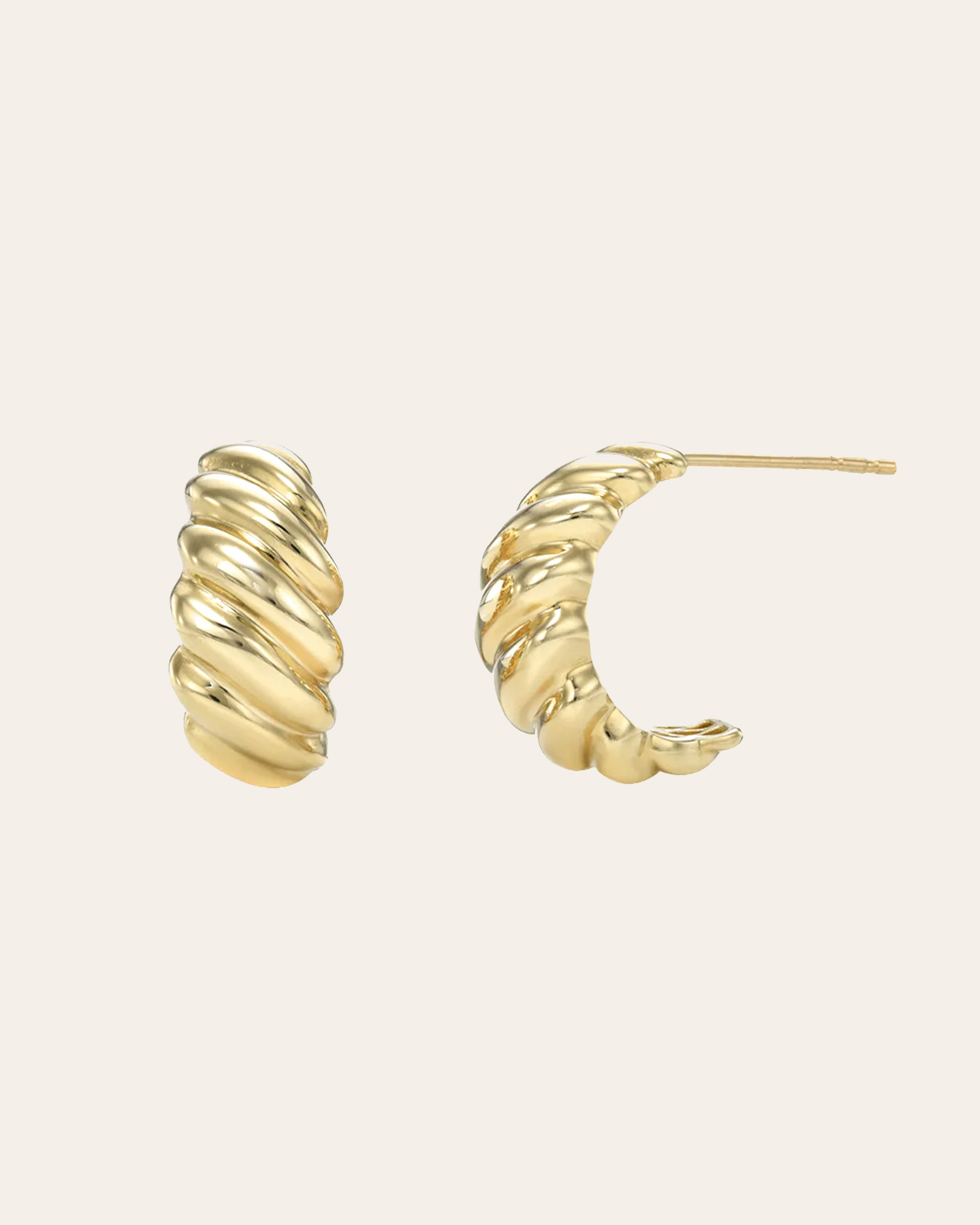 14K Gold Croissant Stud Earrings Studs Zoe Lev Jewelry