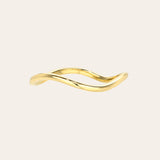 14K Gold Curved Band Ring Zoe Lev Jewelry