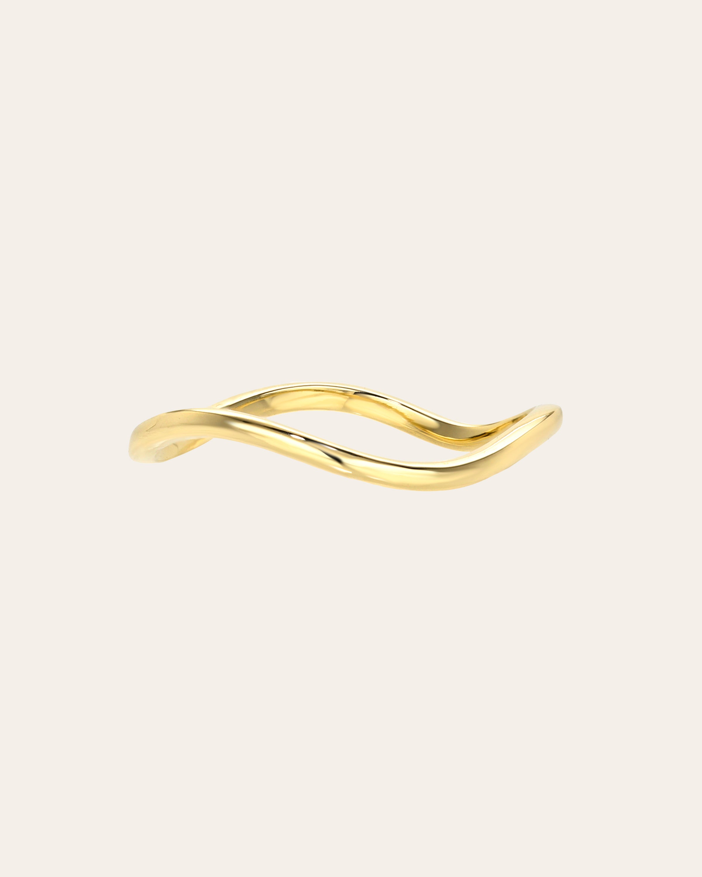 14K Gold Curved Band Ring Zoe Lev Jewelry