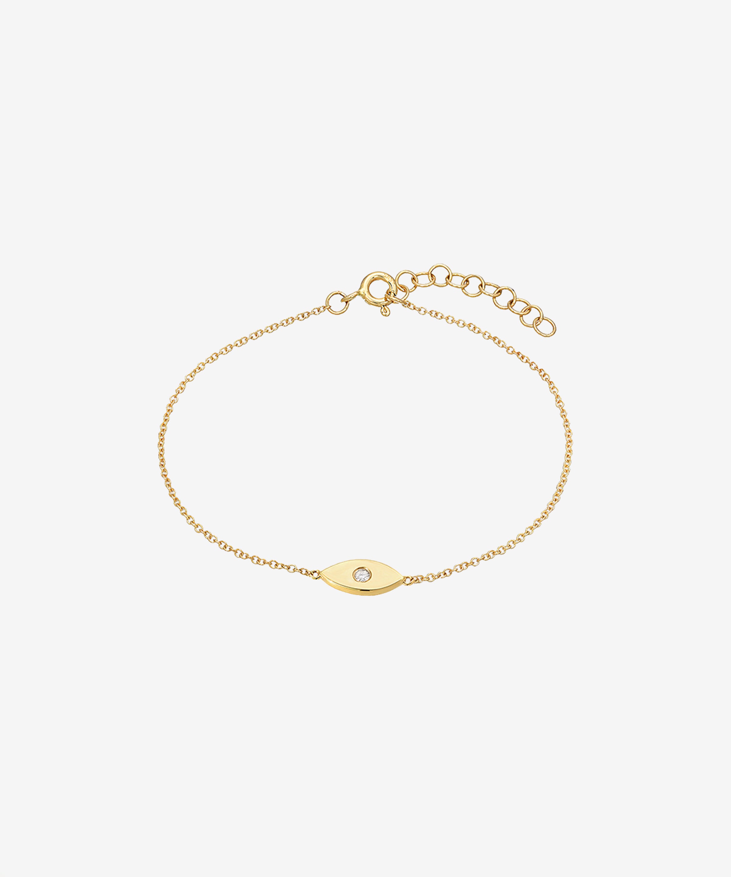 14k Gold Diamond Evil Eye Bracelet Zoe Lev Jewelry