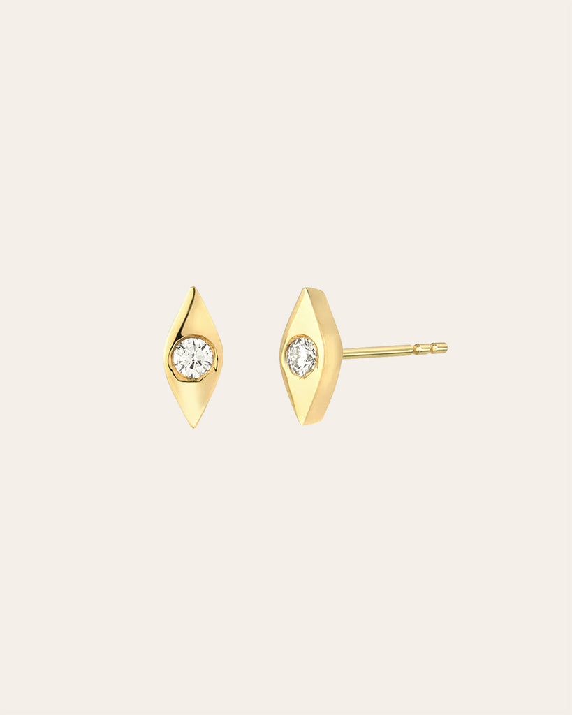 14K Gold Zodiac Stud Earring - Zoe Lev Jewelry