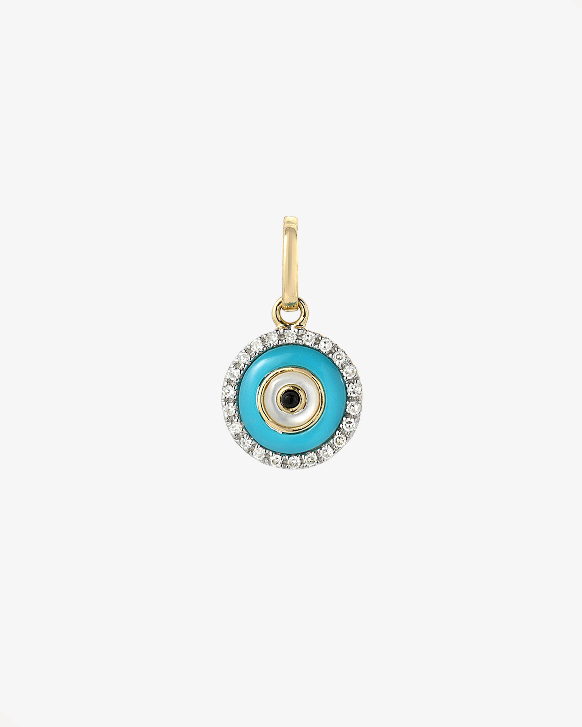 14k Gold Diamond Evil Eye Turquoise Pendant Zoe Lev Jewelry