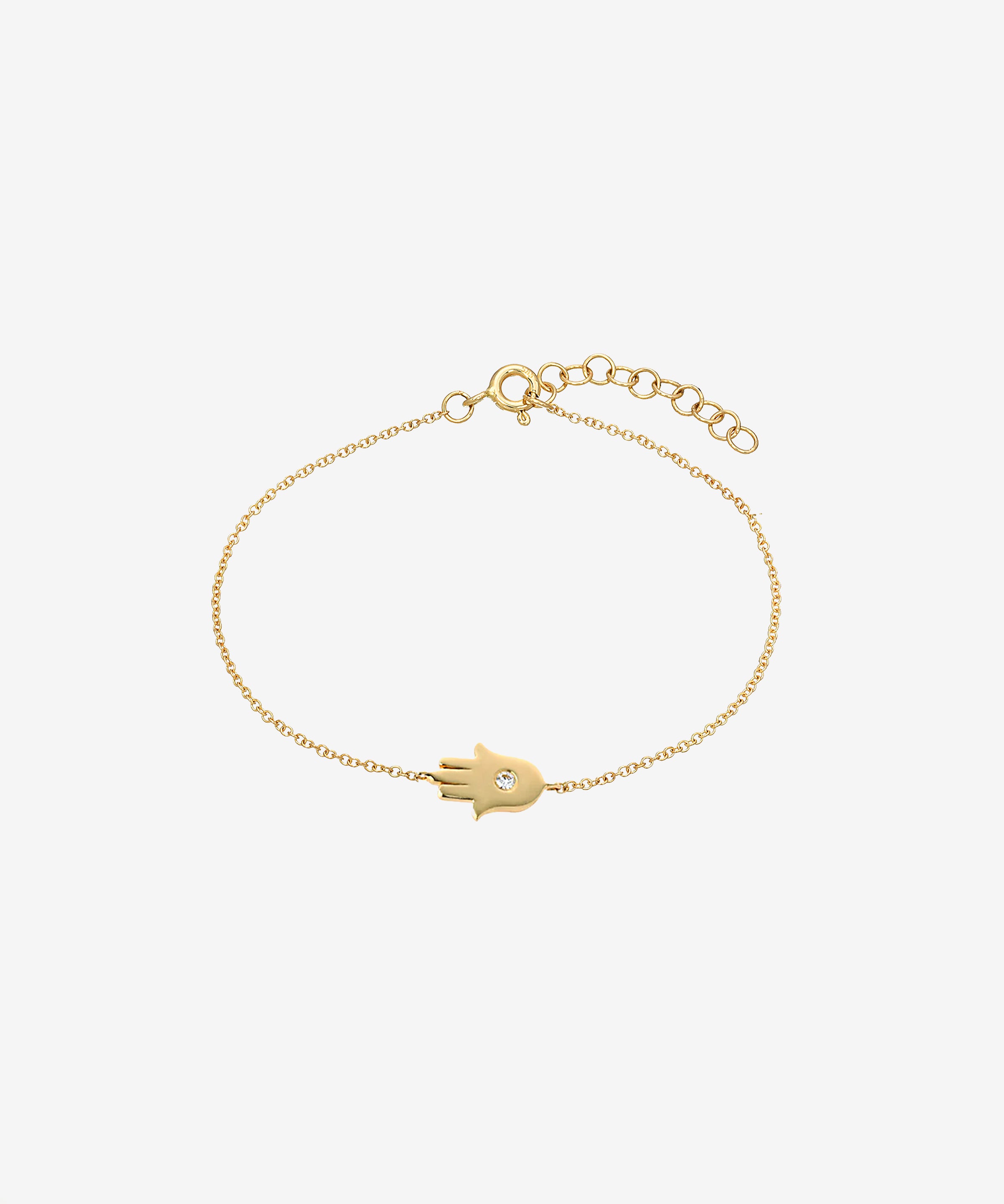14k Gold Diamond Hamsa Bracelet Zoe Lev Jewelry