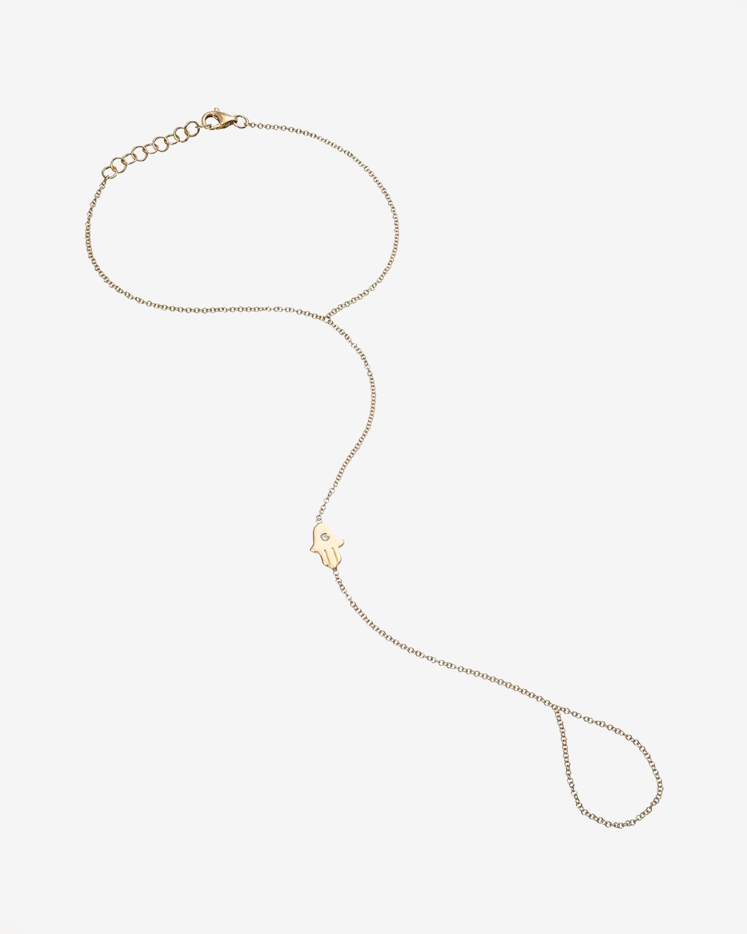 14K Gold Diamond Hamsa Hand Chain Zoe Lev Jewelry