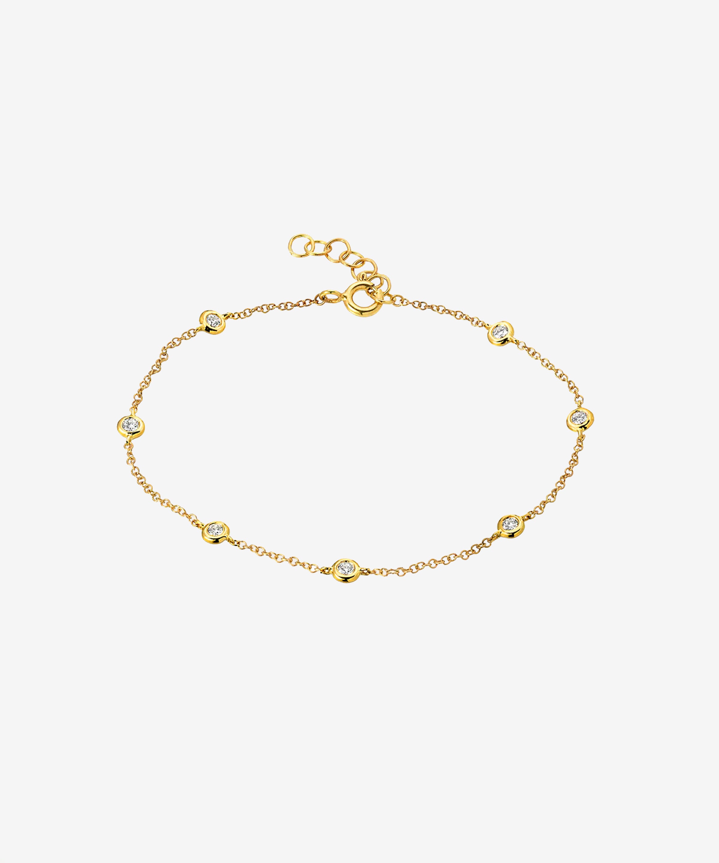 14k Gold Diamond Station Bracelet Zoe Lev Jewelry