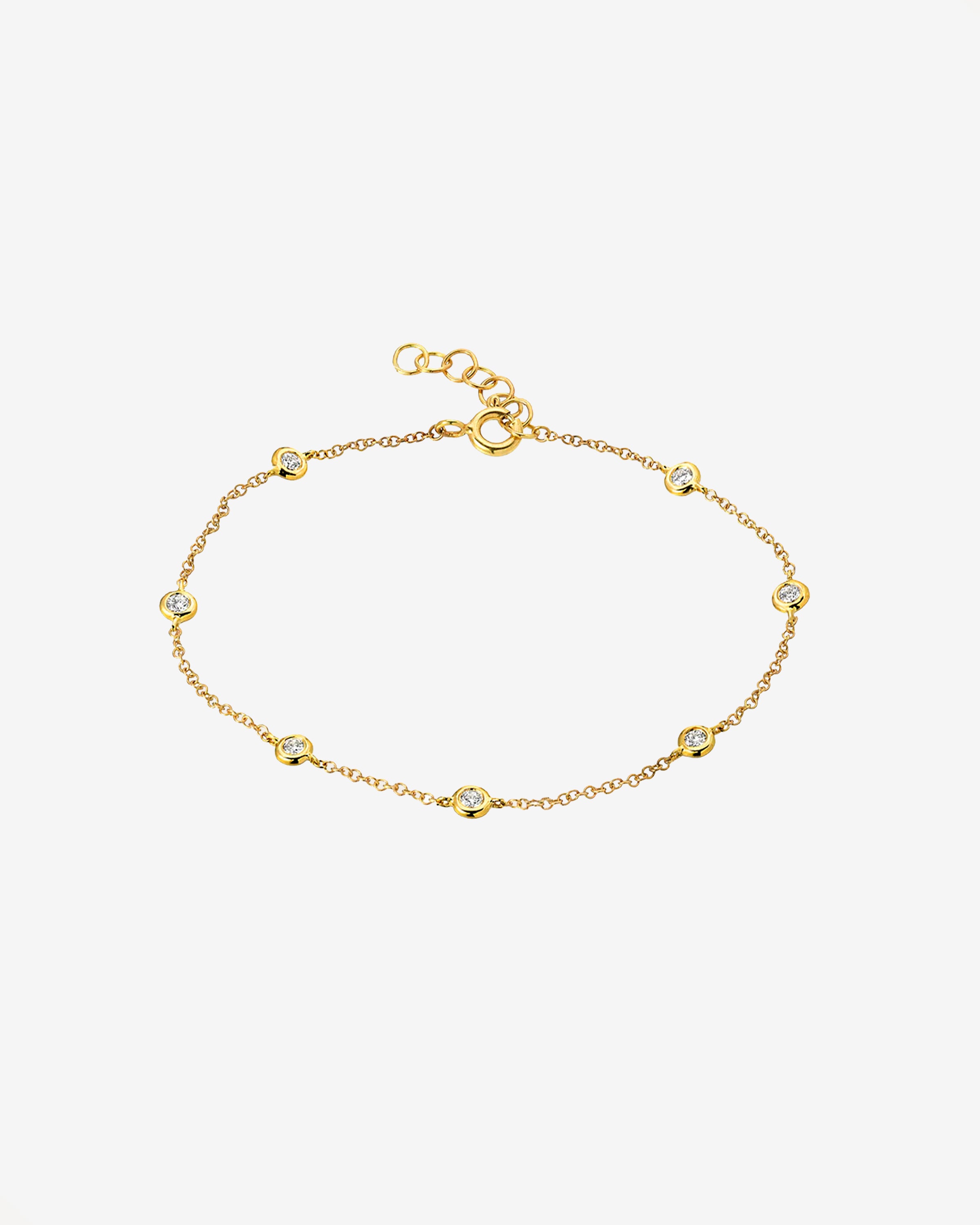 14k Gold Diamond Station Bracelet Zoe Lev Jewelry