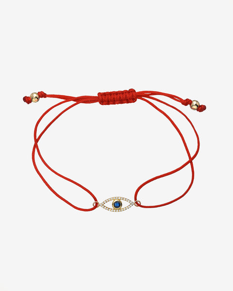 14k Gold Diamond & Sapphire Evil Eye Fortune Bracelet