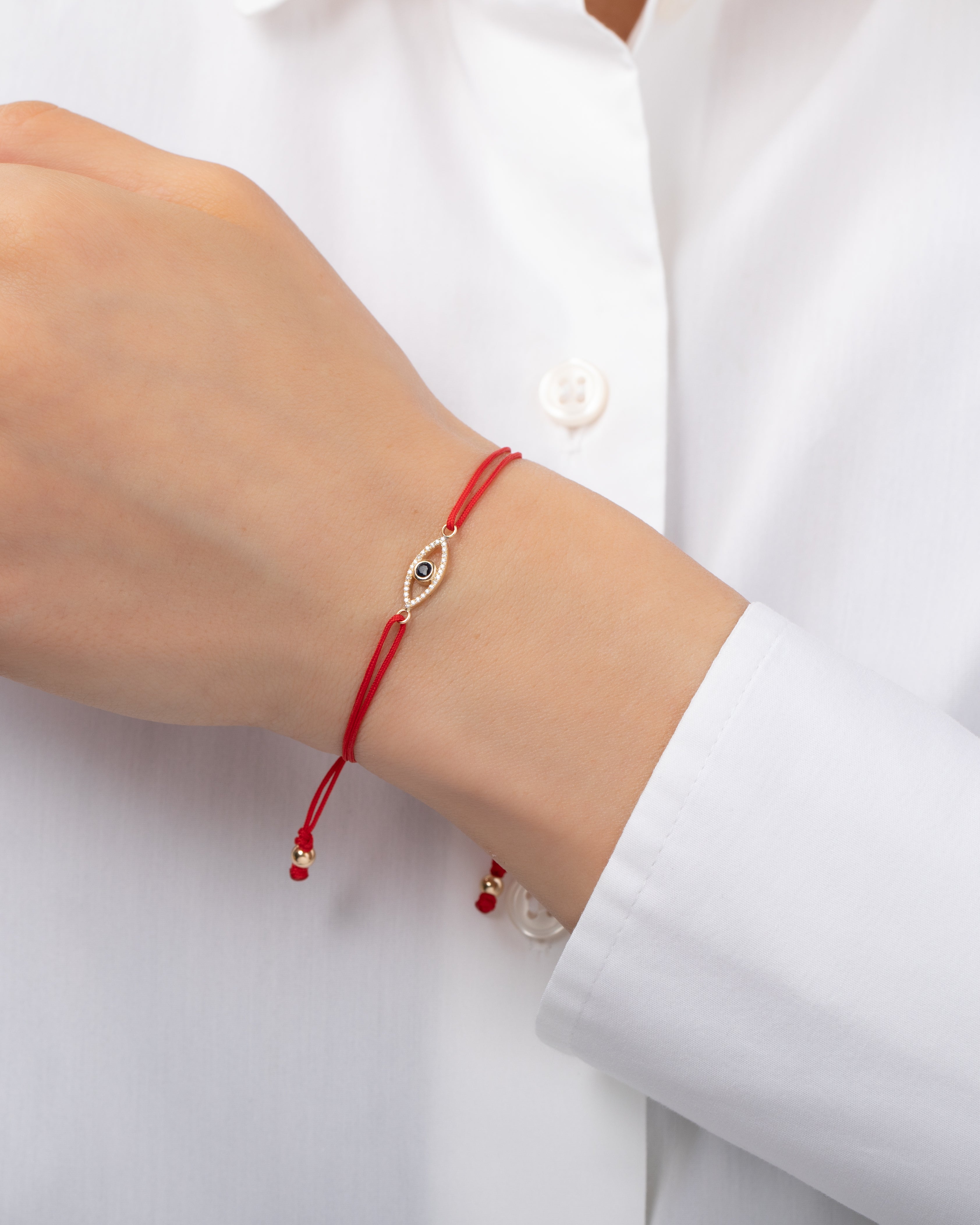 14k Gold Diamond & Sapphire Evil Eye Fortune Bracelet Fortune Zoe Lev Jewelry