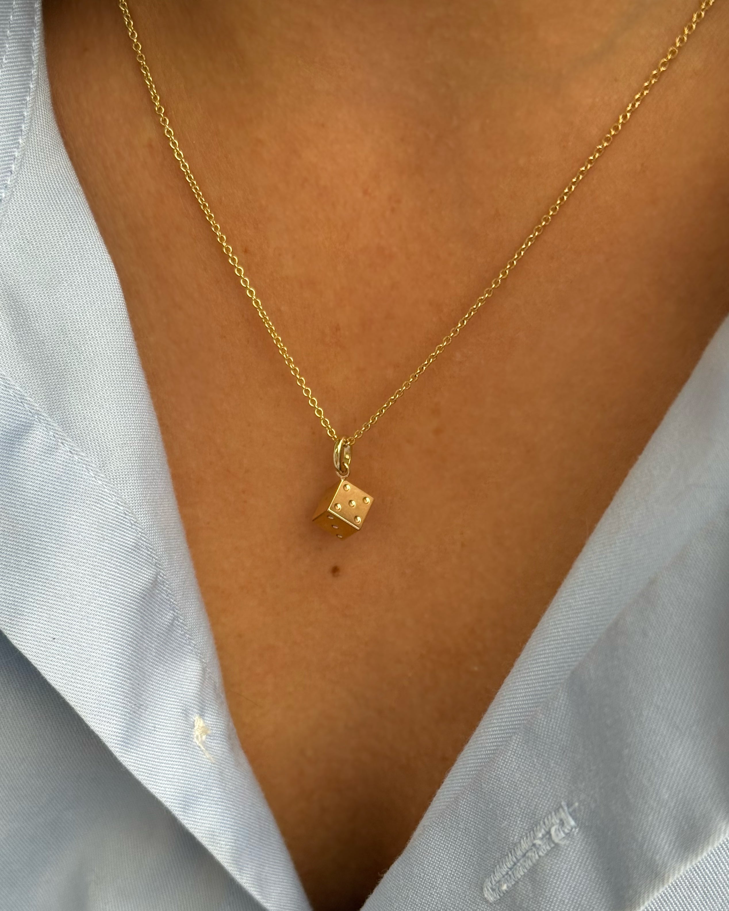 14k Gold Dice Pendant Zoe Lev Jewelry