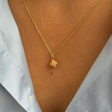 14K Gold Dice Necklace Zoe Lev Jewelry