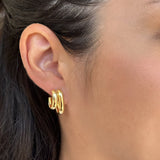 14k Gold Double Oval Hoop Earrings Hoops & Huggies Zoe Lev Jewelry