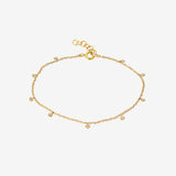 14k Gold Drop Bezel Anklet Zoe Lev Jewelry