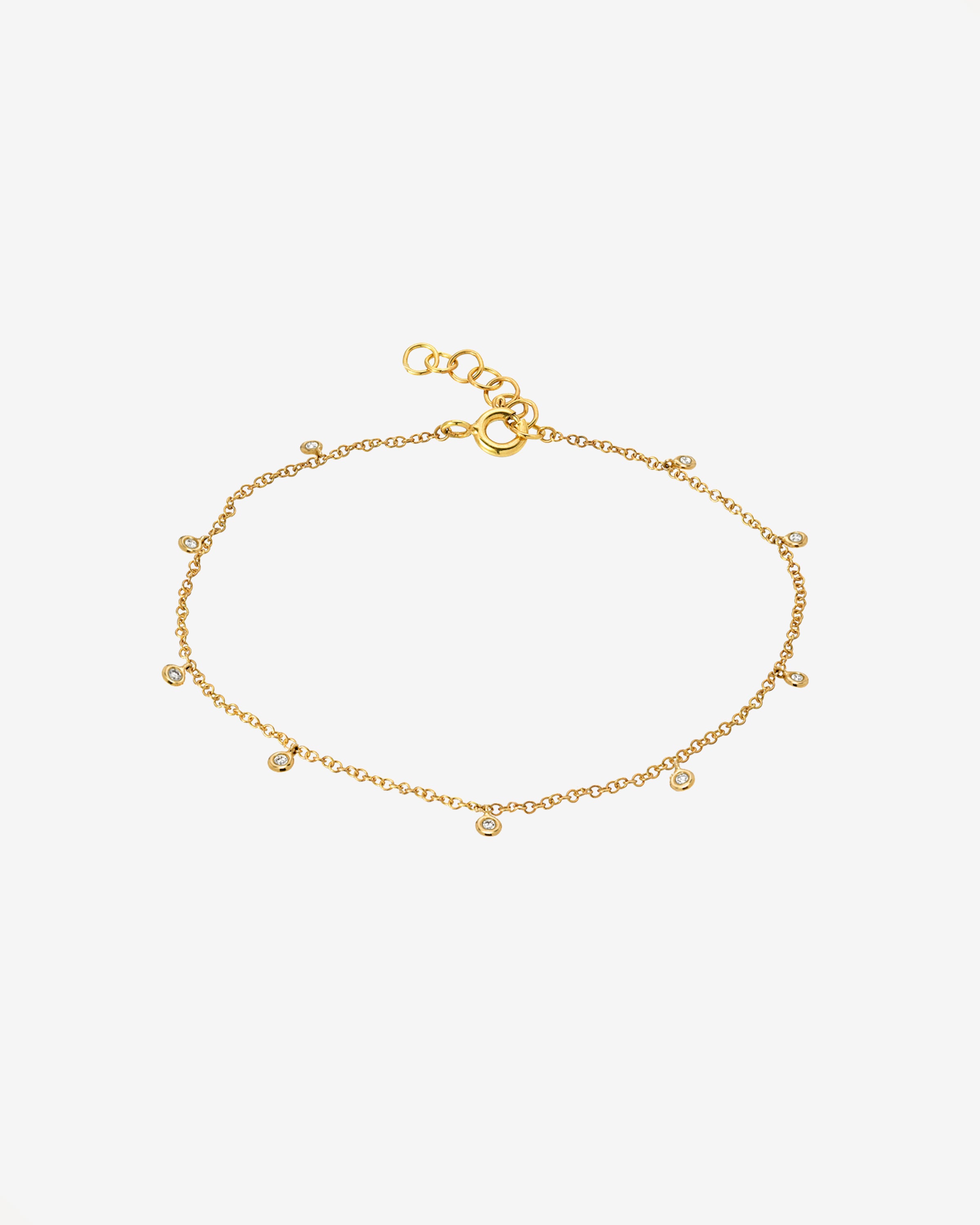 14k Gold Drop Bezel Anklet Zoe Lev Jewelry