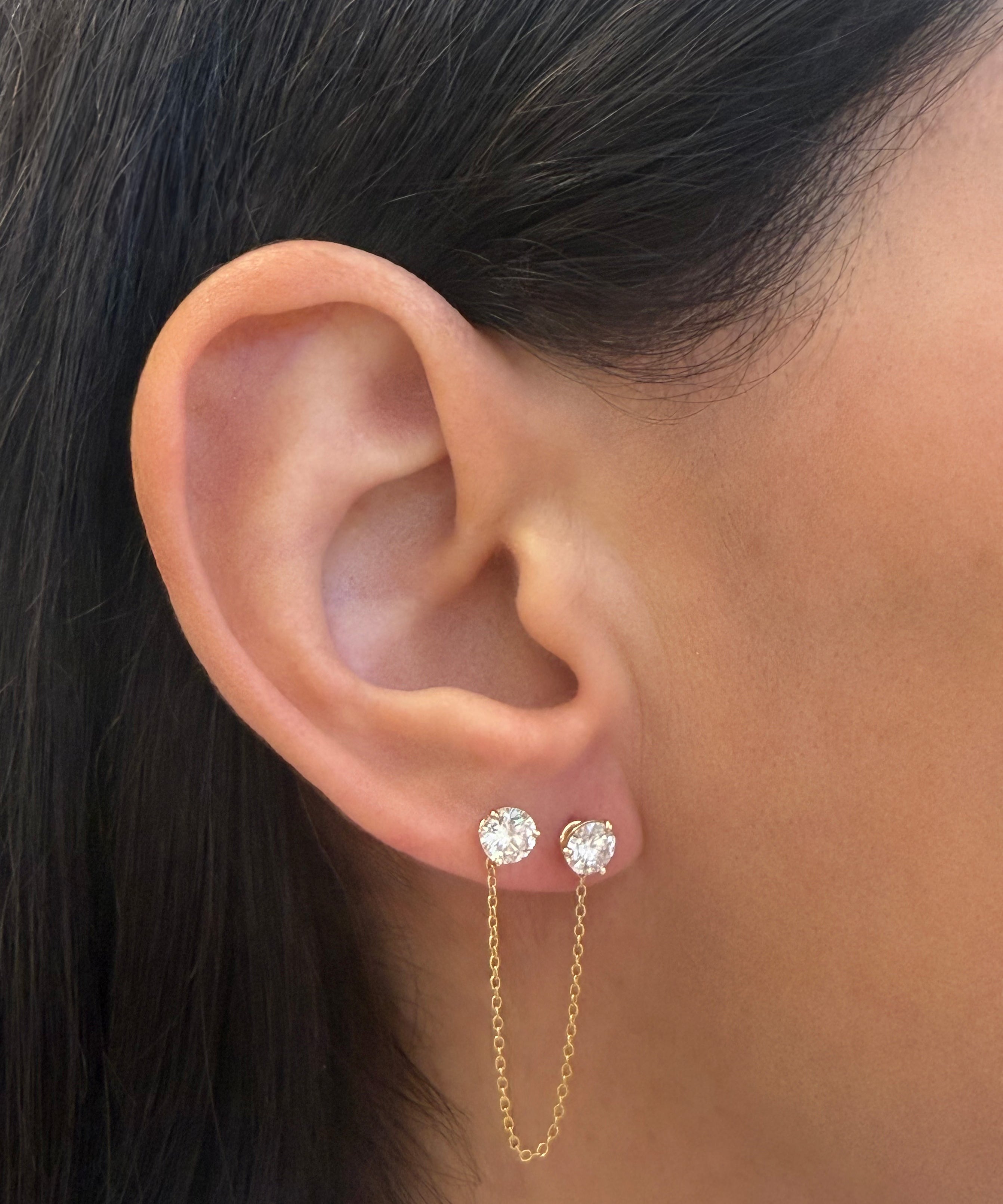 14k Gold Ear Chain Accessories Zoe Lev Jewelry