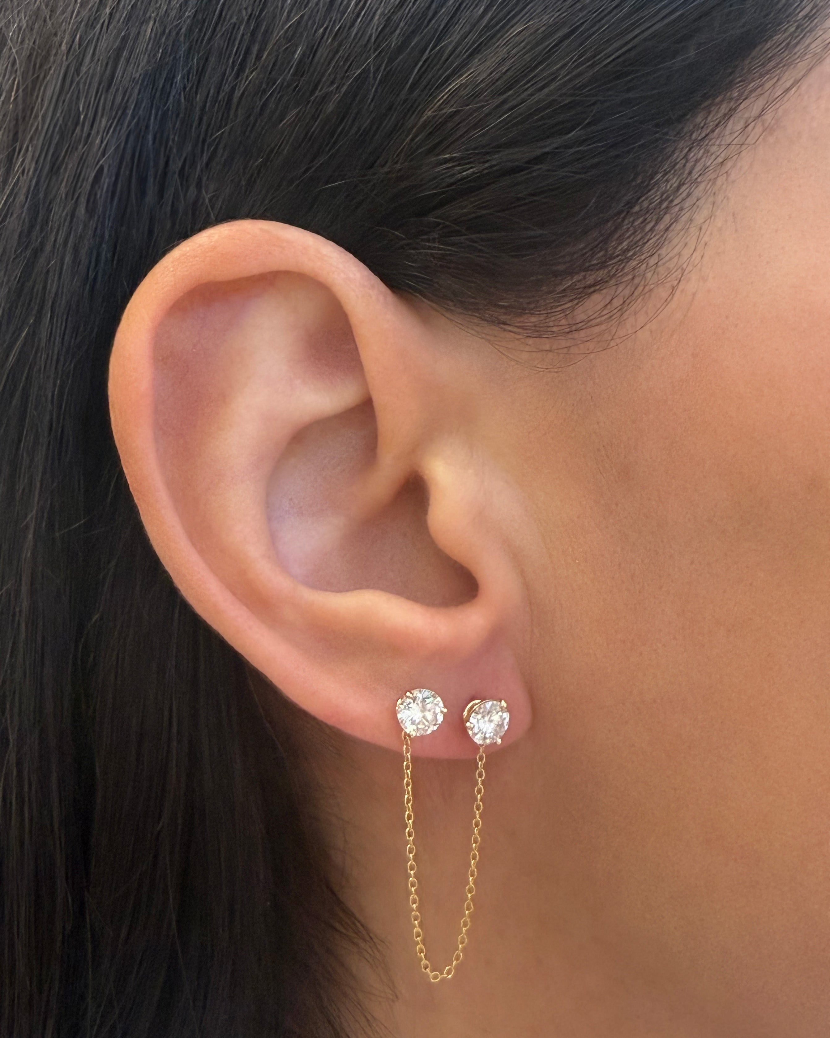 14k Gold Ear Chain Accessories Zoe Lev Jewelry