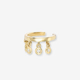 14k Gold Ear Cuff with Diamond Fringes Zoe Lev Jewelry