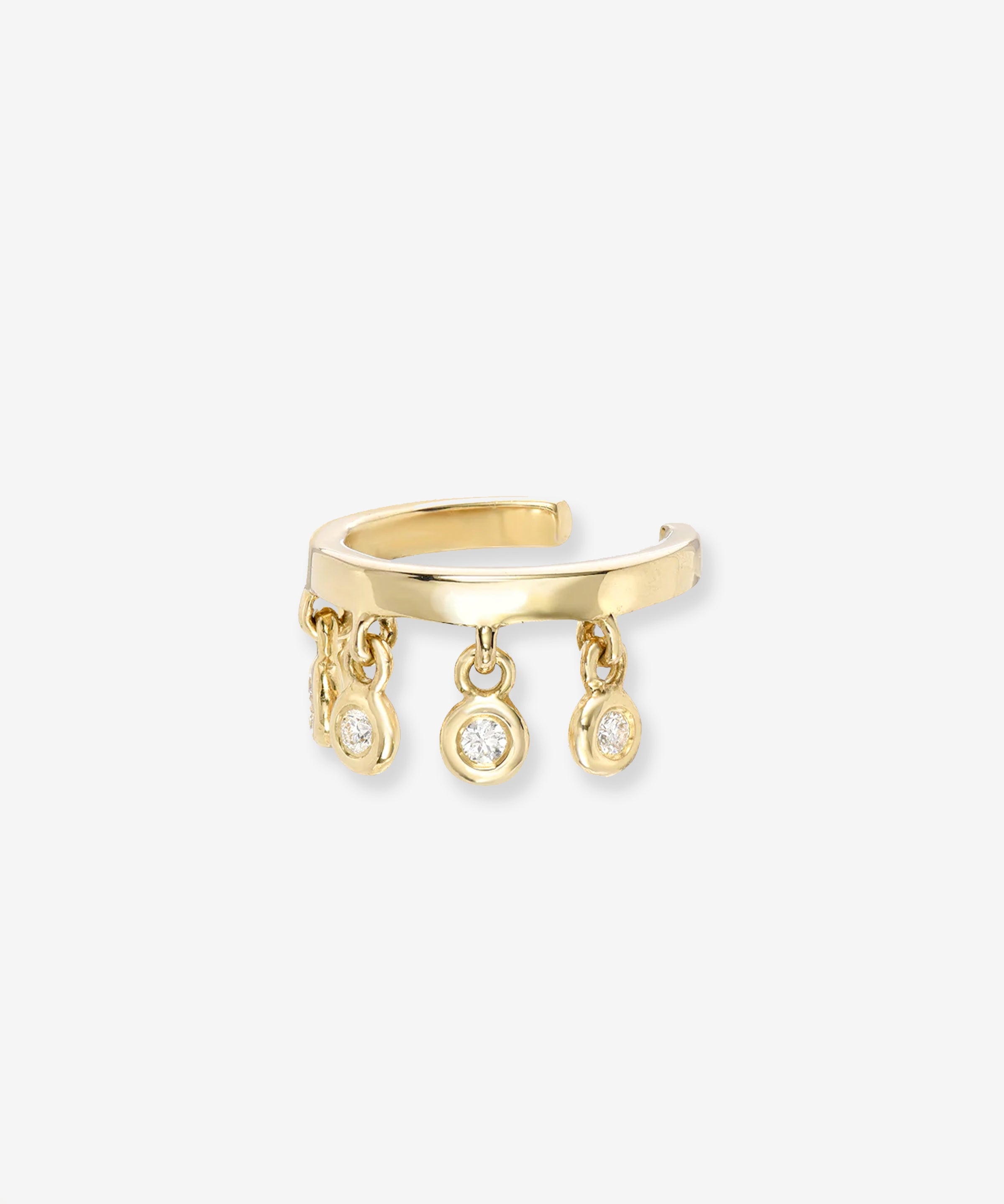14k Gold Ear Cuff with Diamond Fringes Zoe Lev Jewelry
