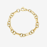 14k Gold Elongated Flat Mariner Link Bracelet Chains Zoe Lev Jewelry