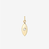 14k Gold Evil Eye with Tiny Diamond Pendant