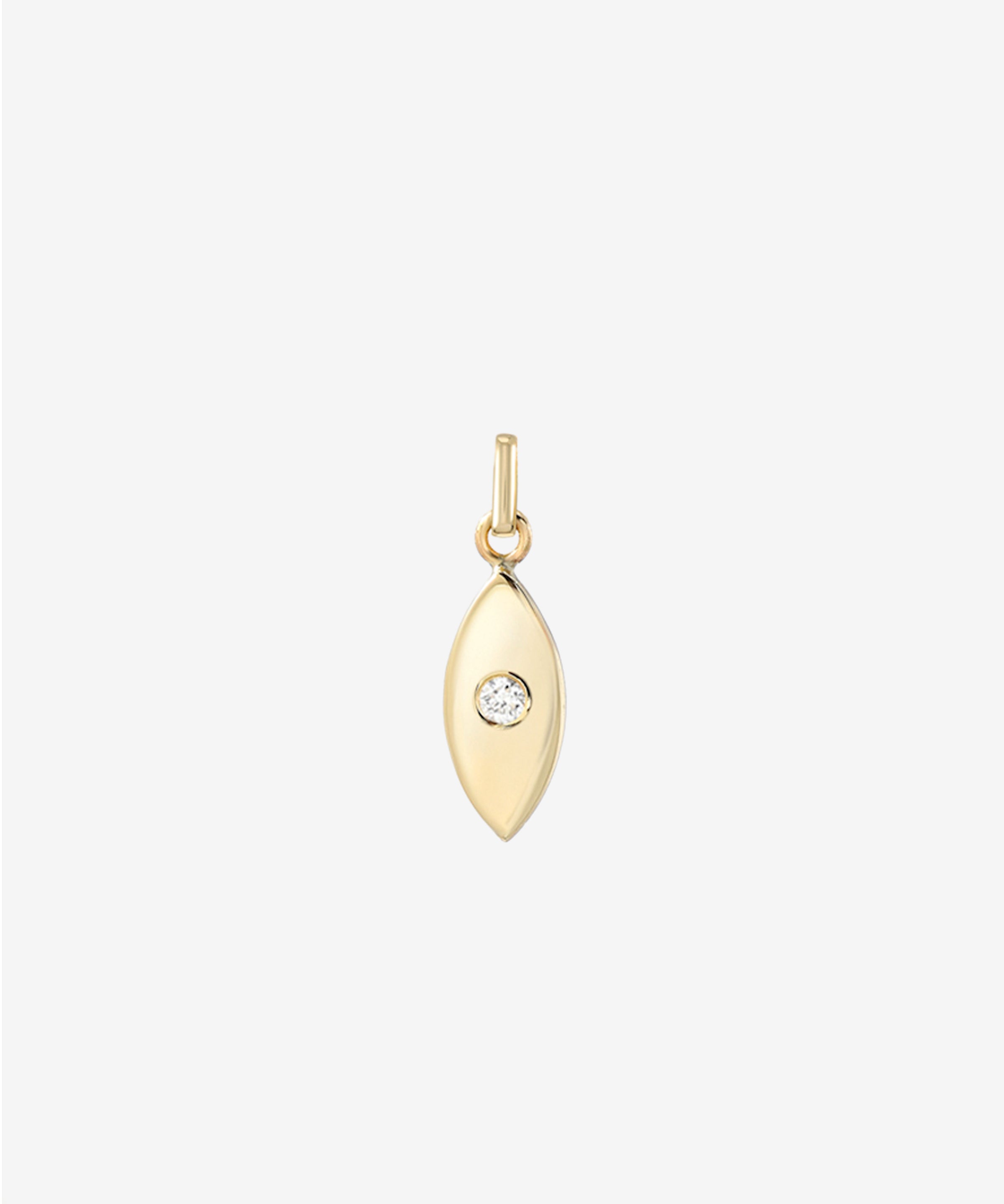 14k Gold Evil Eye with Tiny Diamond Pendant Zoe Lev Jewelry