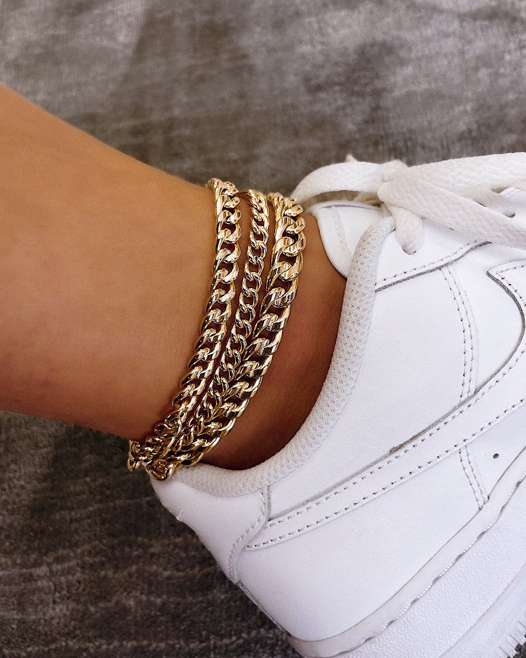 14k Gold Large Miami Cuban Link Anklet – Zoe Lev Jewelry