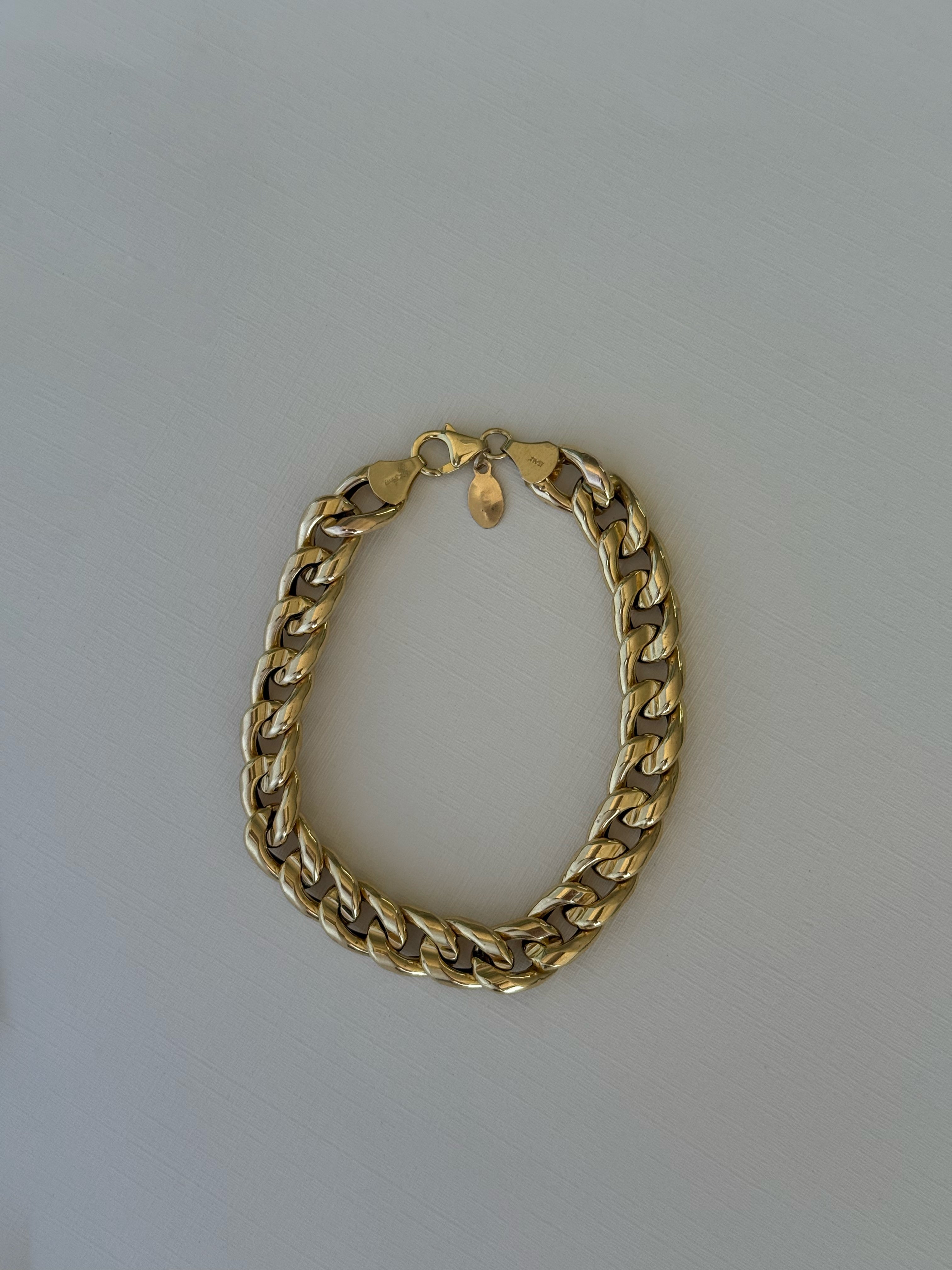 14k Gold Extra Large Miami Cuban Link Bracelet - 7" SAMPLE SALE Zoe Lev Jewelry